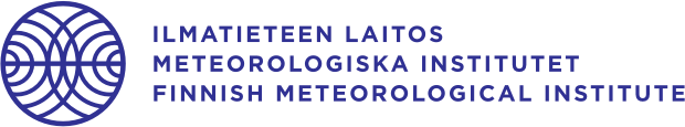Ilmatieteenlaitoksen logo, jota klikkaamalla pääset ilmatieteenlaitoksen verkkosivustolle.